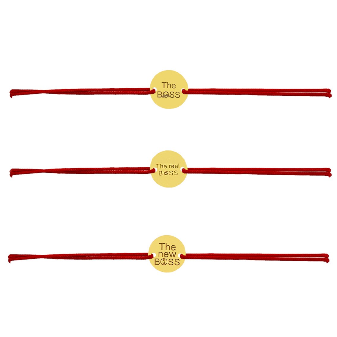 Set 3 bratari snur reglabil, Grata, Boss , Au14k