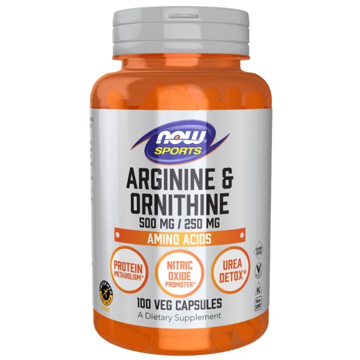 Arginina 500 mg & Ornitina 250 mg 100 Capsule Veg Now Foods