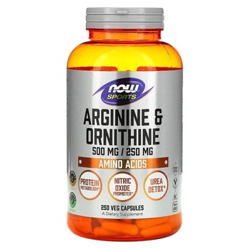Arginine & Ornithine 500mg / 250mg NOW SPORTS, 250 Vegetarian Capsules Arginine & Ornithine 500mg / 250mg NOW SPORTS, 250 Vegetarian Capsules