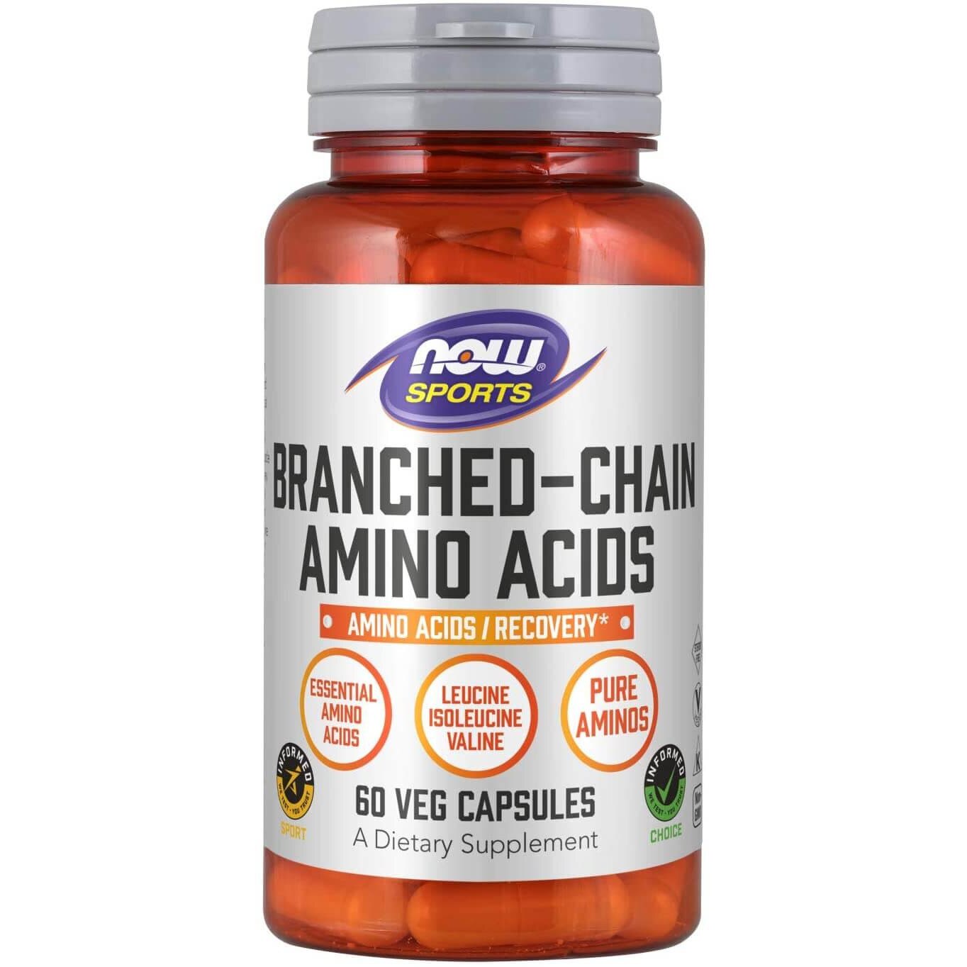 Aminoacizi cu lant ramificat NOW SPORTS, 60 capsule vegetale