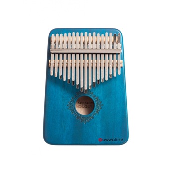 Kalimba, instrument muzical cu 17 Note, awwaline, lemn albastru, model floral rotund Kalimba, instrument muzical cu 17 Note, awwaline, lemn albastru, model floral rotund