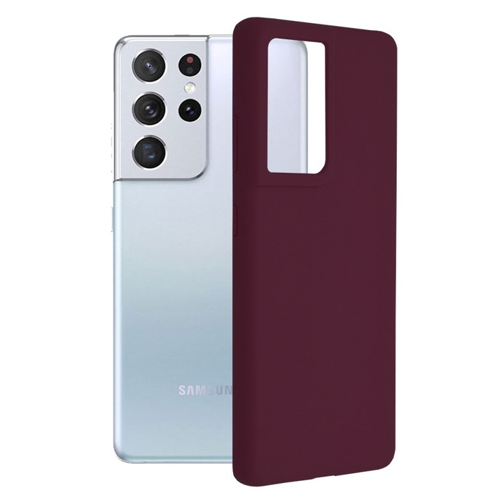 Кейс за Samsung Galaxy S21 Ultra 5G, Silicon, Plum Violet