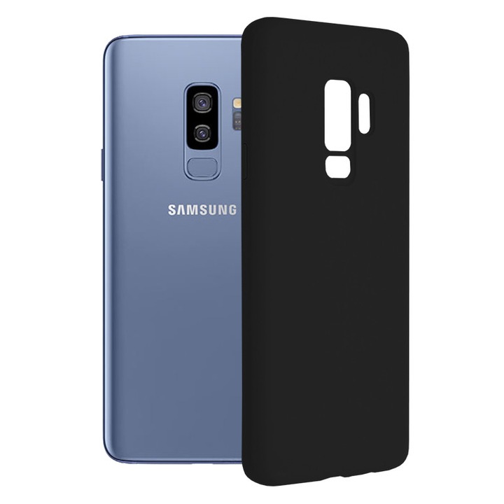 Калъф за Samsung Galaxy S9 Plus, Силиконов, Черен