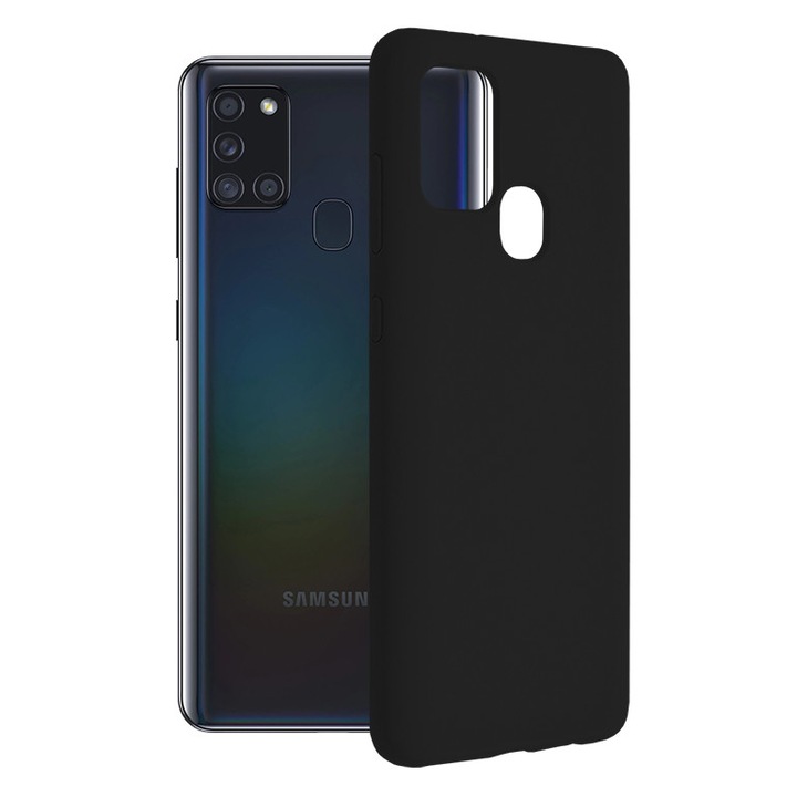 Кейс за Samsung Galaxy A21s, Techsuit Soft Edge Silicone, черен
