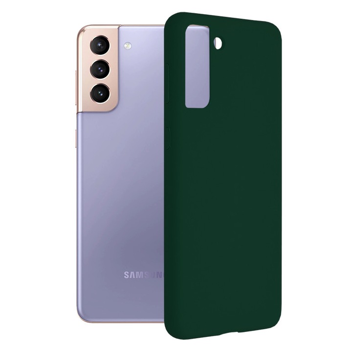 Кейс за Samsung Galaxy S21 Plus 5G, Techsuit Soft Edge Silicone, Dark Green