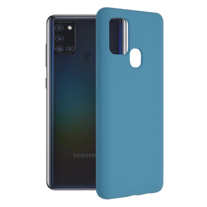 Кейс за Samsung Galaxy A21s, Techsuit Soft Edge Silicone, Denim Blue