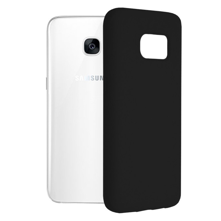 Кейс за Samsung Galaxy S7 Edge, силиконов, черен