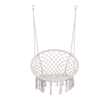 Scaun suspendat pentru gradina, terasa, balcon sau living, alb, impletit in policoton, structura din metal , Sofotel Scaun suspendat pentru gradina, terasa, balcon sau living, alb, impletit in policoton, structura din metal , Sofotel