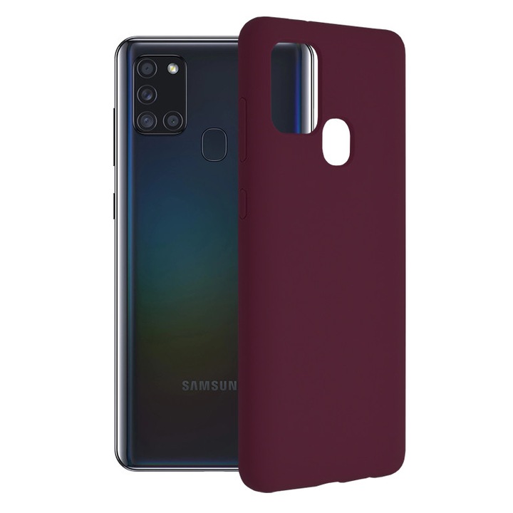 Кейс за Samsung Galaxy A21s, Techsuit Soft Edge Silicone, Plum Violet