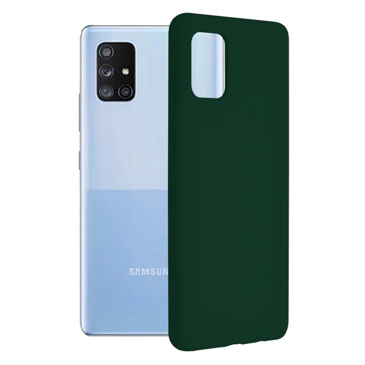 Кейс за Samsung Galaxy A71 4G, Techsuit Soft Edge Silicone, Dark Green