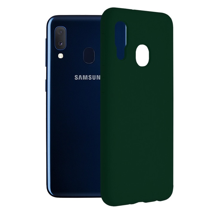 Кейс за Samsung Galaxy A20e, Techsuit Soft Edge Silicone, Dark Green