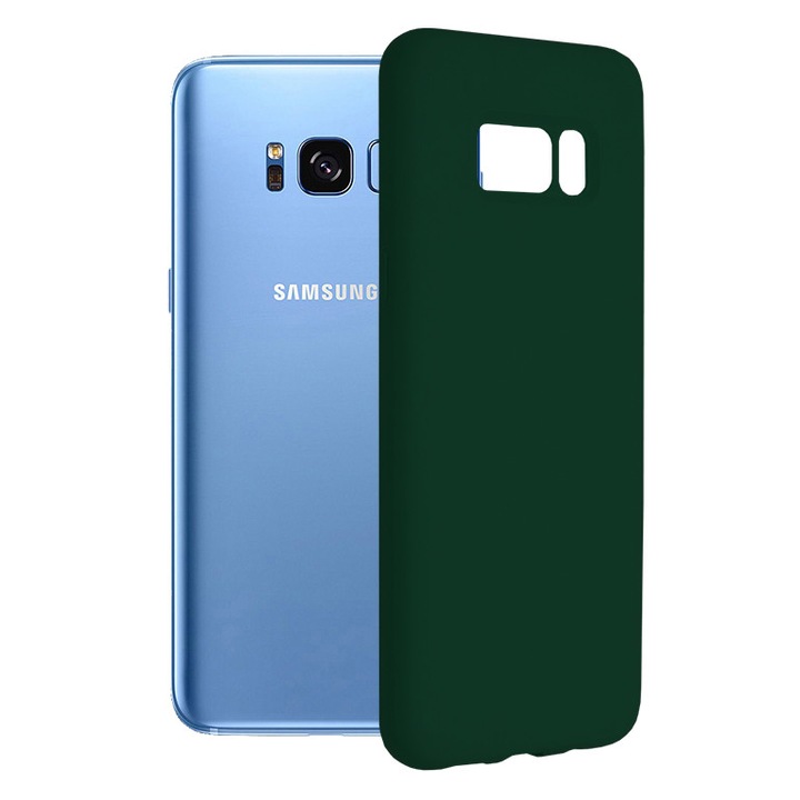 Кейс за Samsung Galaxy S8 Plus, Силиконов, Тъмно зелен