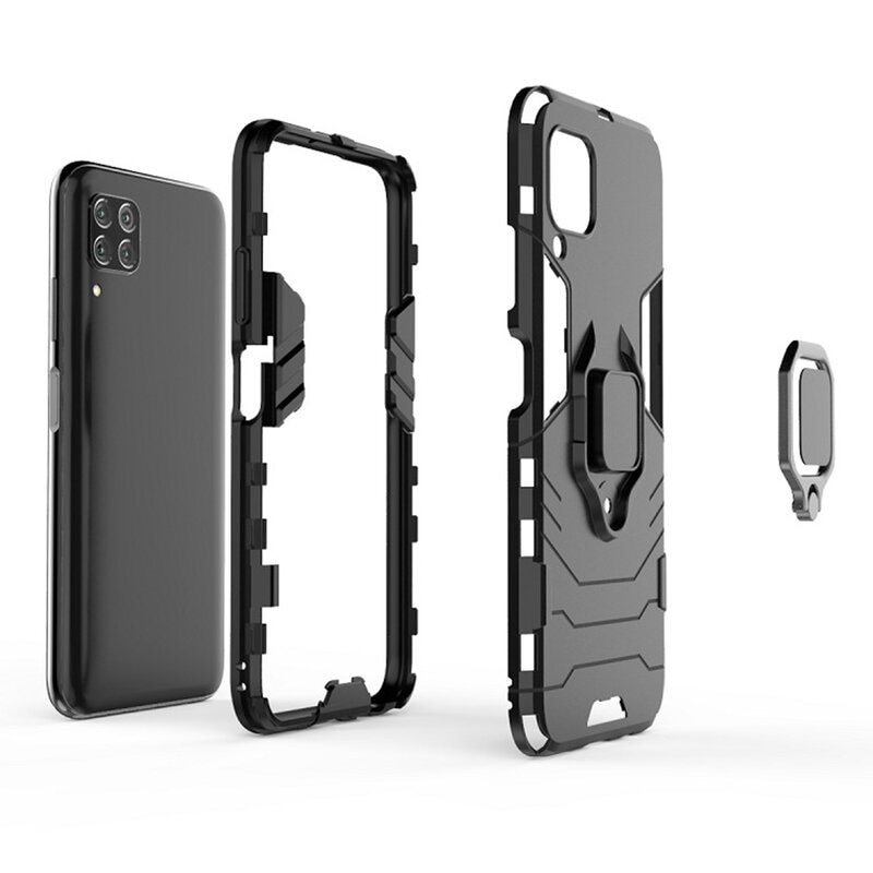Husa protectie compatibila Huawei P40 Lite, Silicone Shield, Negru