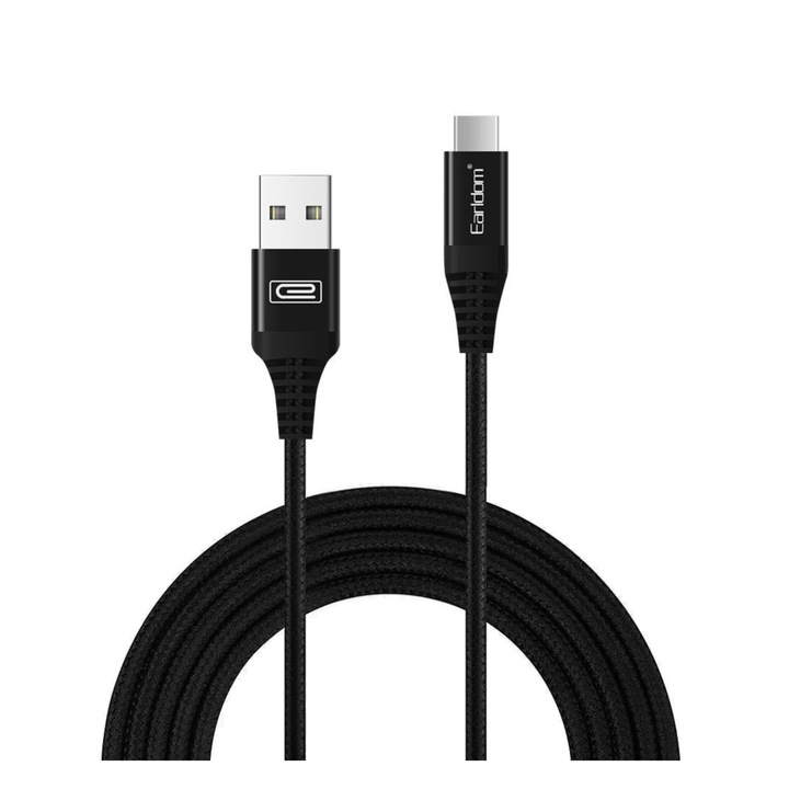 Cablu de date sau incarcare USB la USB-C reversibil 20W, ultrarezistent, dublu ranforsat, 3 metri, Negru, BBL2200