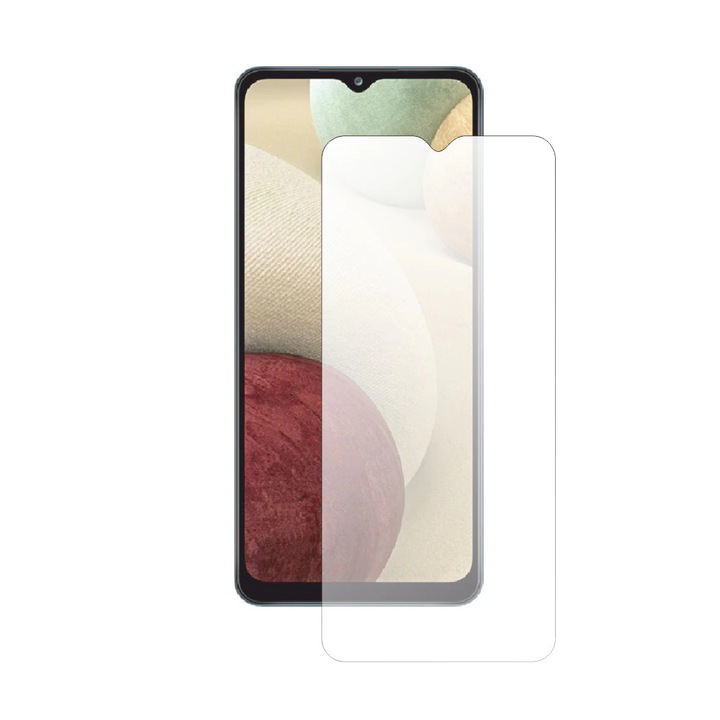 Защитен стъклен протектор, Съвместим с Samsung A12, Прозрачен