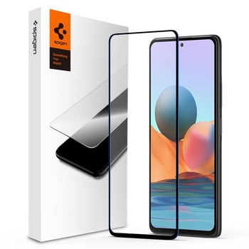 Folie sticla Case friendly Spigen Glass FC compatibila cu Xiaomi Redmi Note 10/10S Black Folie sticla Case friendly Spigen Glass FC compatibila cu Xiaomi Redmi Note 10/10S Black