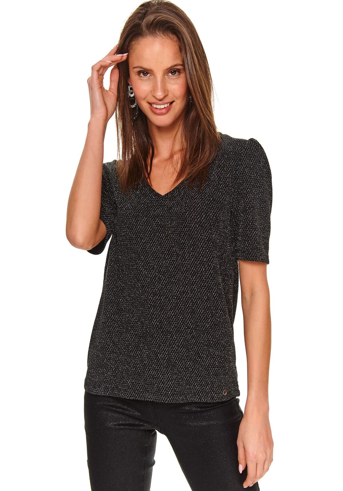 Tricou pentru femei, TOP SECRET, SPO4859, Negru