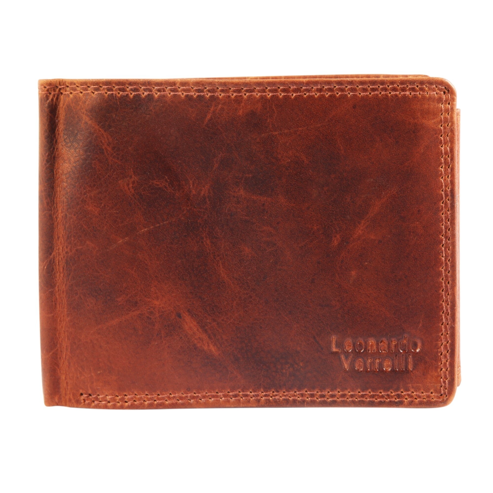 Portofel barbati, Leonardo Verrelli, protectie RFID, piele, maro antique, 9.5X11.7X2cm