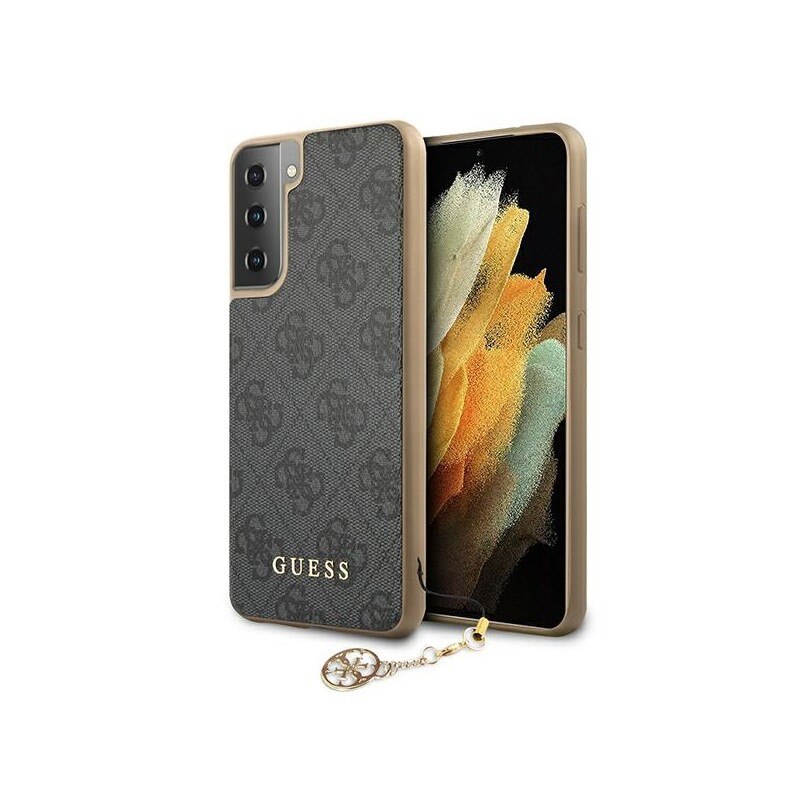 Husa Premium Guess Compatibila Cu Samsung Galaxy S21 5g, Colectia Charms, Gri - 503225