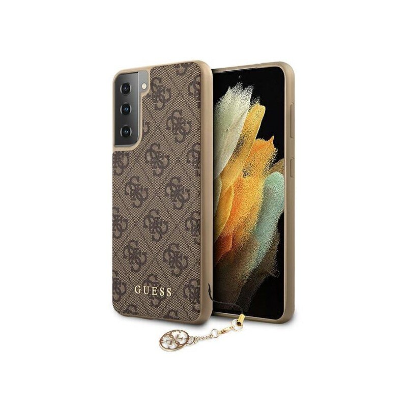 Husa Premium Guess Compatibila Cu Samsung Galaxy S21+ Plus, Colectia Charms, Maro - 503201