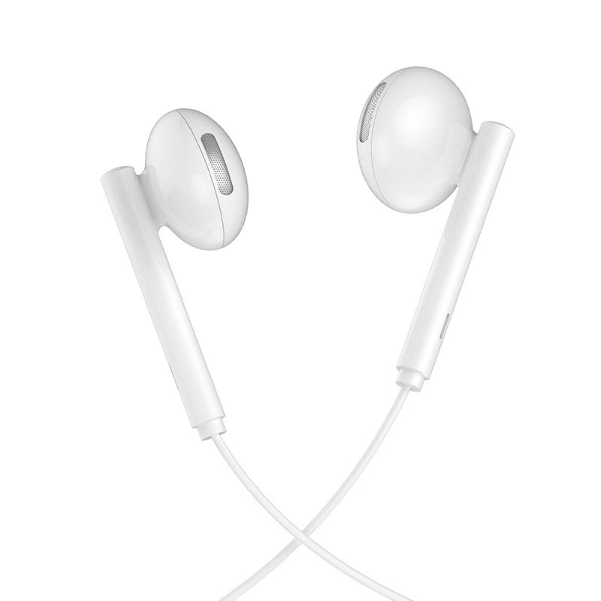 Casti in-ear cu microfon, HOCO L10, pentru smartphone, conector USB Tip C, control pe fir, cablu 115 cm, Alb Alb