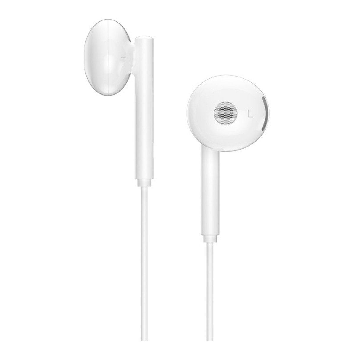 Casti in-ear cu microfon, HOCO L10, pentru smartphone, conector USB Tip C, control pe fir, cablu 115 cm, Alb Alb