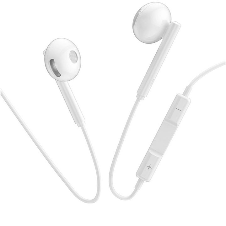 Слушалки за поставяне в ушите с микрофон, HOCO L10, за смартфон, USB Type C конектор, жично управление, кабел 115 см, бели