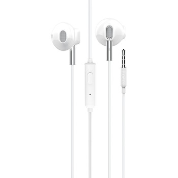 Casti in-ear cu microfon, pentru smartphone, HOCO Sky Sound M57, conector jack 3.5mm 4 pini, cablu 115 cm, albe Casti in-ear cu microfon, pentru smartphone, HOCO Sky Sound M57, conector jack 3.5mm 4 pini, cablu 115 cm, albe