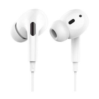 Casti in-ear cu microfon, HOCO M1 PRO, pentru smartphone, conector Lightning, control pe fir, cablu 115 cm, albe Casti in-ear cu microfon, HOCO M1 PRO, pentru smartphone, conector Lightning, control pe fir, cablu 115 cm, albe