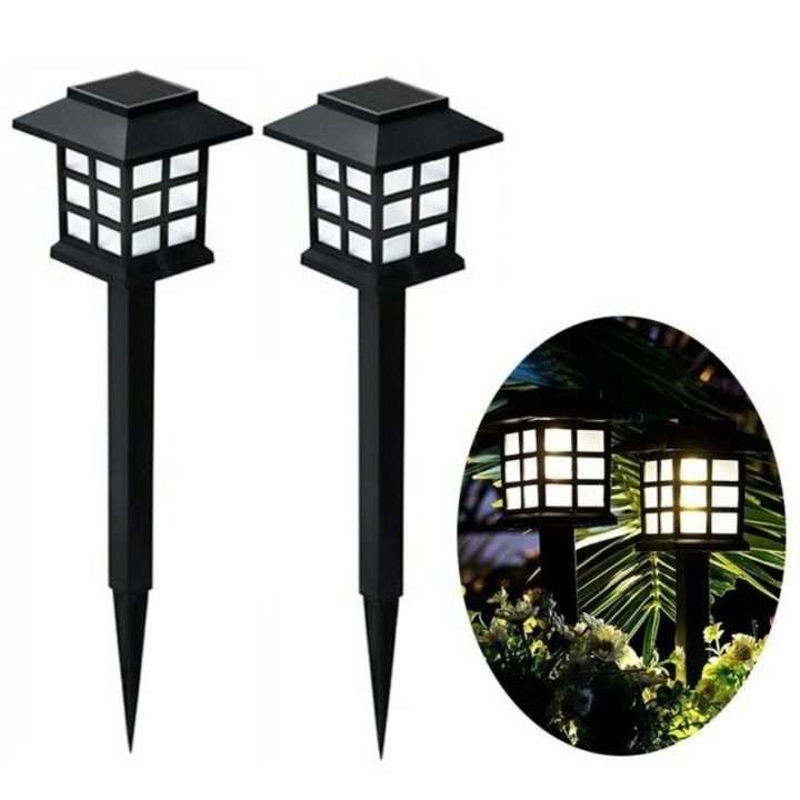 4db-os Alloet X17 Napelemes LED-Es Nagyméretű Leszúrható Kerti Lámpa