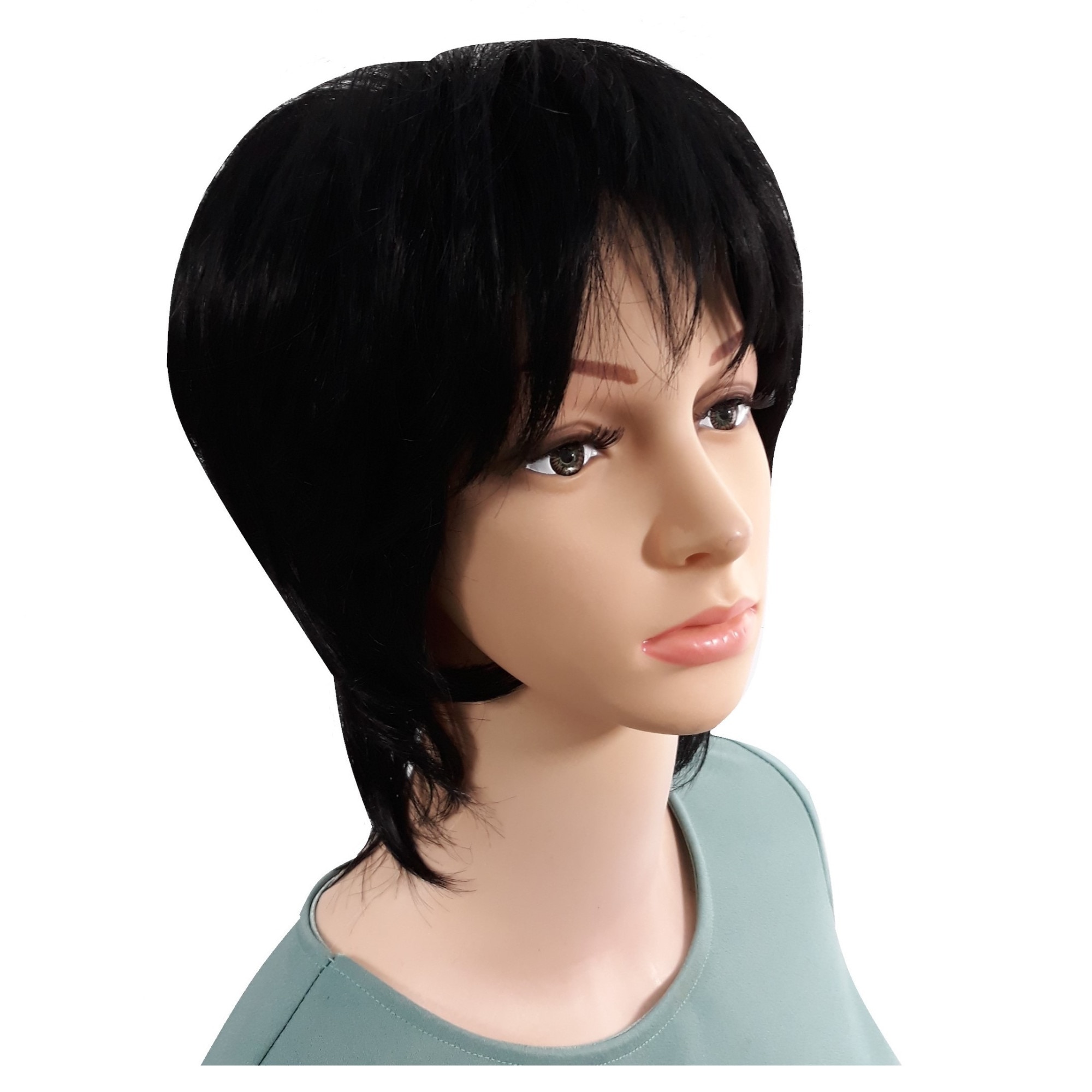 Peruca dama, fibra sintetica, cu aspect natural, negru natural 1