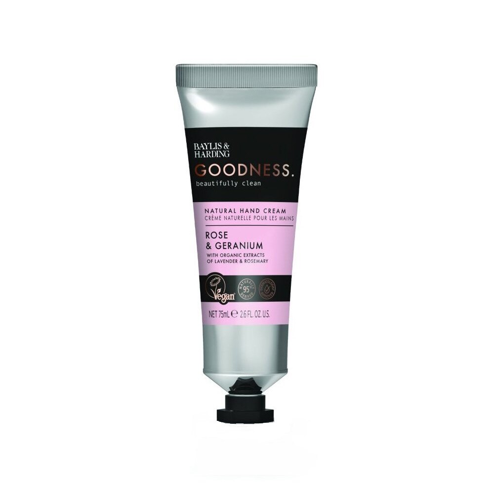 Crema de maini hidratanta, Baylis & Harding Goodness Trandafiri si Geranium, 75 ml