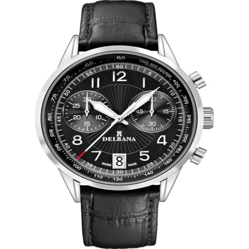 Ceas barbatesc Delbana 41601.672.6.034, Otel inoxidabil, 3 ATM, Negru