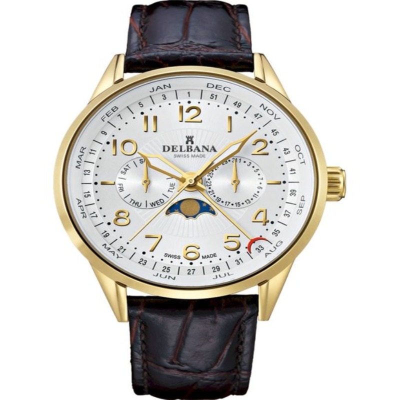 Ceas barbatesc Delbana 41601.672.6.034, Otel inoxidabil, 3 ATM, Maro