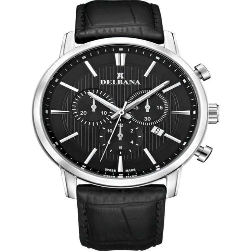 Ceas barbatesc Delbana 41601.682.6.032, Otel inoxidabil, Cristal safir, 5 ATM, Negru