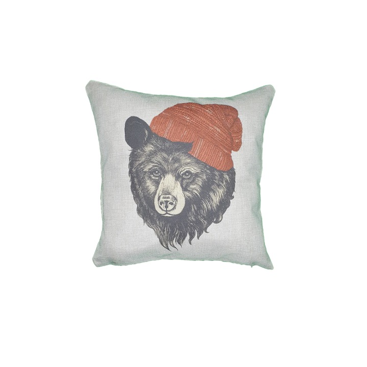 Perna decorativa animale 43 x 43 cm, Nichita Impex, urs