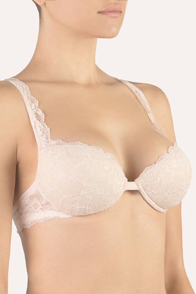 Sutien Gioia push up din dantela ,culoare Nude, cupa B, Bej Nisipiu