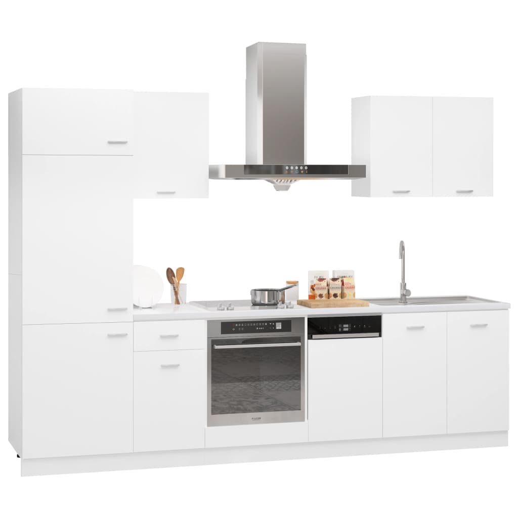 Set dulapuri de bucatarie, 7 piese, alb, PAL 3067631