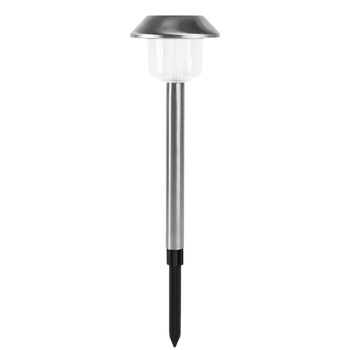 Lampa Solara LED Mare din Metal Satinat Argintiu, Inaltime 45cm Lampa Solara LED Mare din Metal Satinat Argintiu, Inaltime 45cm