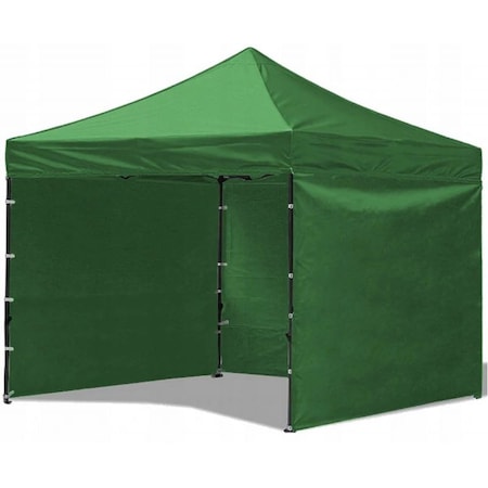 Pavilion De Gradina Metalic GardenLine, 3x3 M, Pliabil, 3 Pereti Laterali, Verde