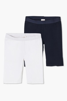 s.Oliver, Set de colanti scurti, 2 perechi, regular fit, Alb/Negru s.Oliver, Set de colanti scurti, 2 perechi, regular fit, Alb/Negru