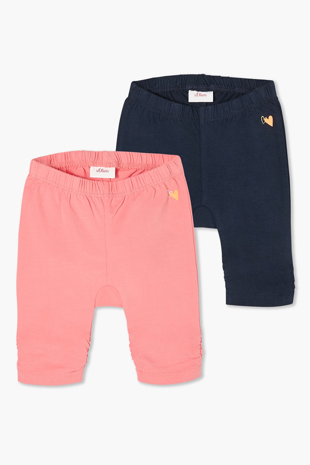 s.Oliver, Set de bermude de jerseu cu talie elastica, 2 perechi, casual, Roz/Bleumarin