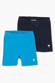 s.Oliver, Set de pantaloni scurti de jerseu cu talie elastica, 2 perechi, regular fit, Albastru s.Oliver, Set de pantaloni scurti de jerseu cu talie elastica, 2 perechi, regular fit, Albastru