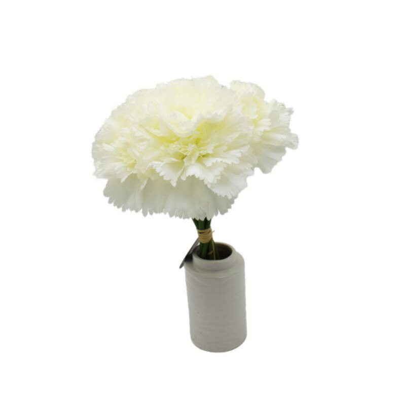 Buchet artificial cu 7 fire, Naimeed D3094, culoare Alb, 24 x 13 cm