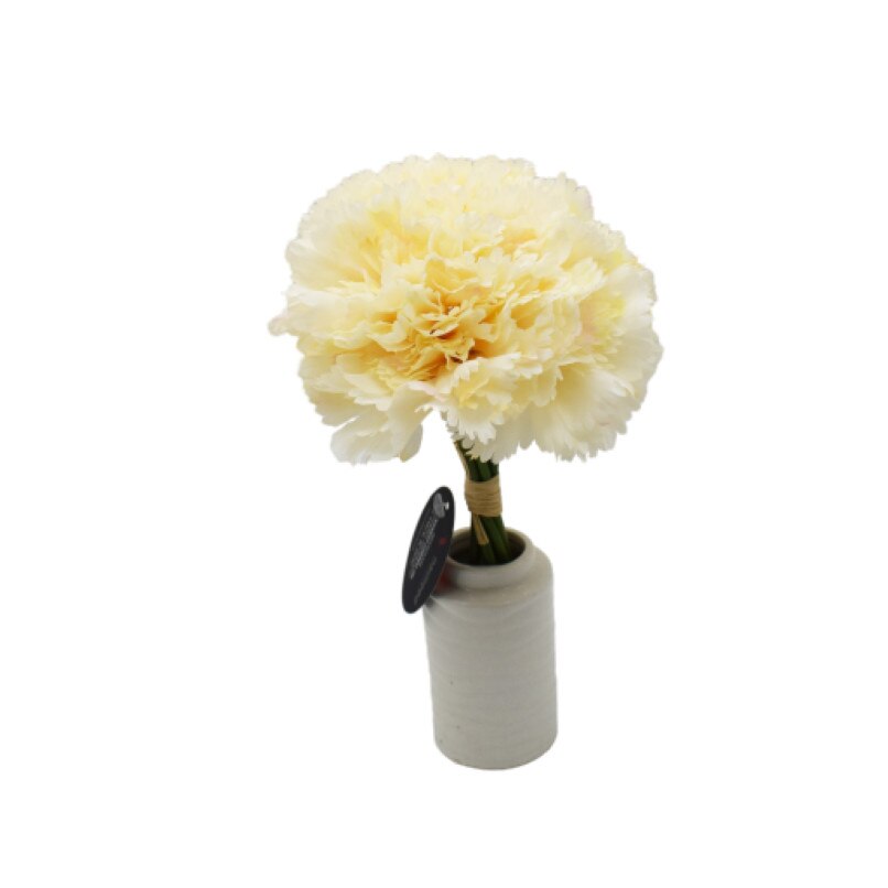 Buchet artificial cu 7 fire, Naimeed D3094, culoare Crem, 24 x 13 cm