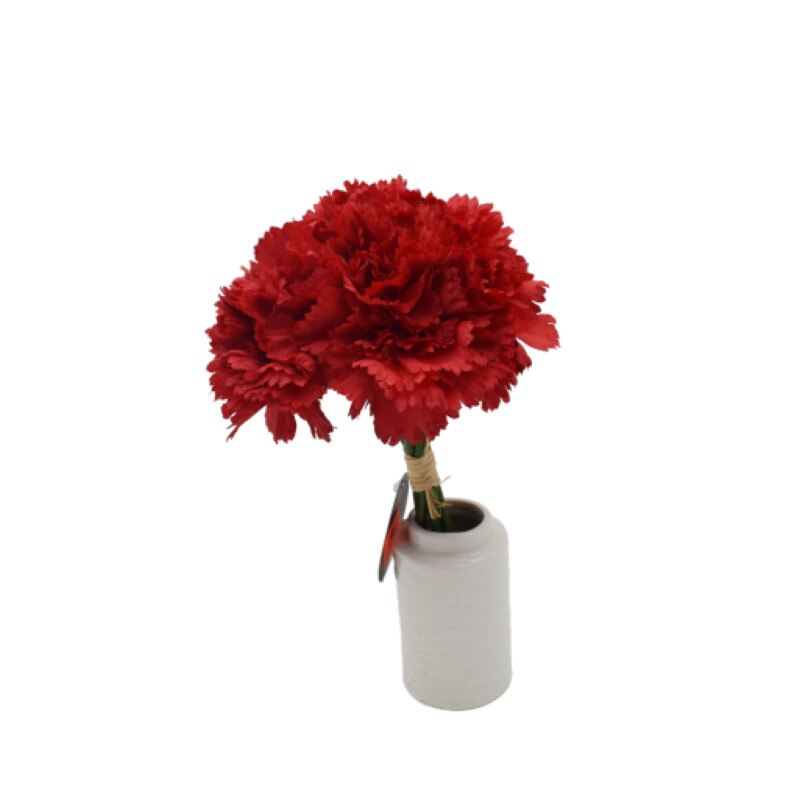 Buchet artificial cu 7 fire, Naimeed D3094, culoare Rosu, 24 x 13 cm