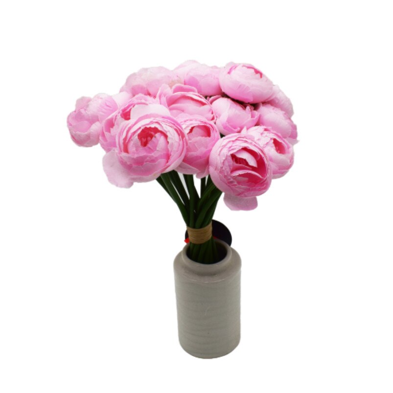 Buchet artificial cu 18 fire, Naimeed D3095, culoare Roz deschis, 23 x 17 cm