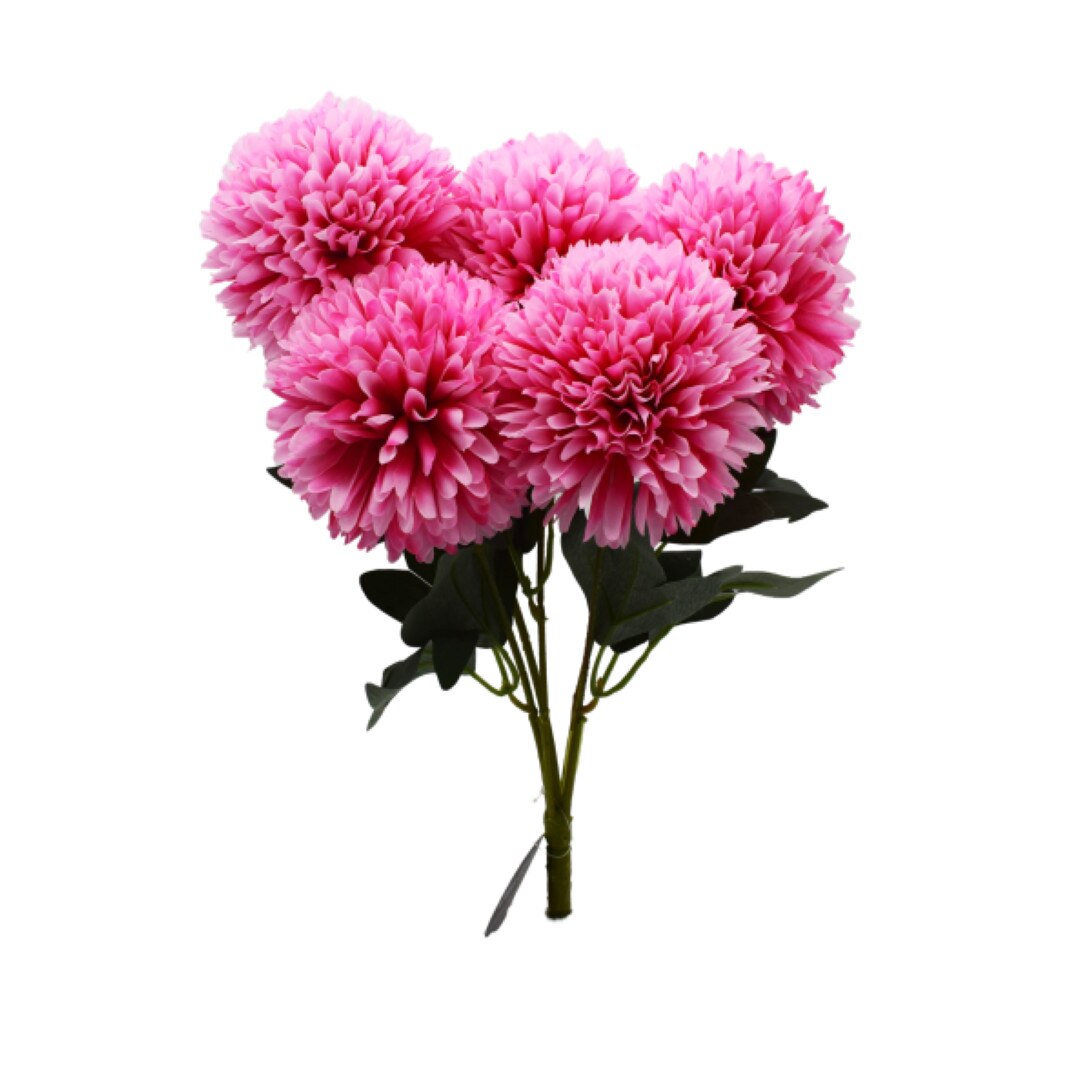 Planta artificiala cu 5 fire, Naimeed D3104, culoare Roz aprins, 45 x 19 cm