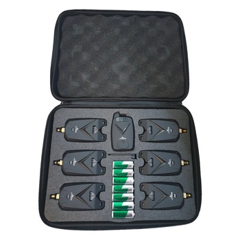 Set 6 Avertizori cu Statie East Shark, baterii incluse, negru Set 6 Avertizori cu Statie East Shark, baterii incluse, negru