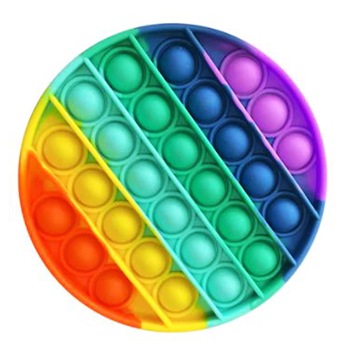 Jucarie interactiva, Pop It, rotunda, multicolora, 13 cm Jucarie interactiva, Pop It, rotunda, multicolora, 13 cm
